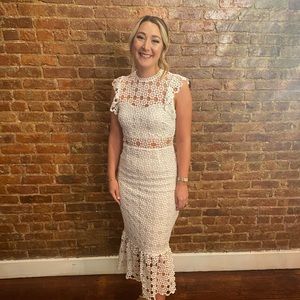 Petal and Pup White MIDI Dress